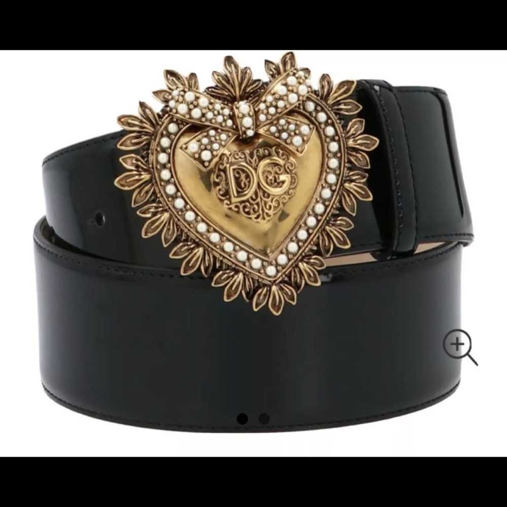 Dolce & Gabana Devotion Belt Black patent NIB